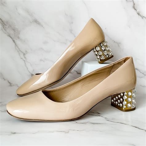 miu miu embellished patent leather pumps|Miu Miu Crystal.